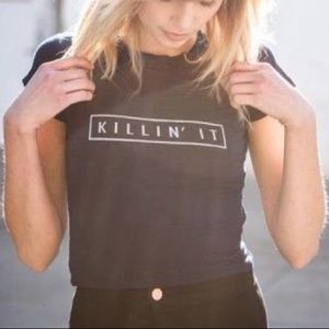 Brandy Melville black crop top